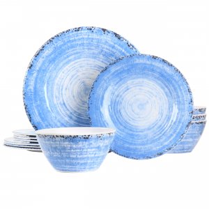 Elama EL-FRAN Fran 12 Piece Melamine Dinnerware Set