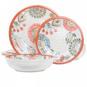 Elama EL-ESTER Ester 12 Piece Melamine Dinnerware Set