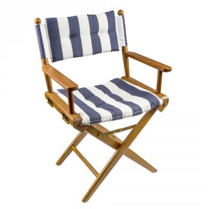 Whitecap 61040 Director39;s Chair Wnavy  White Cushion - Teak