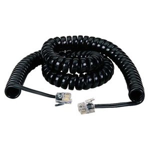 Black EJ302-0006 Rj-22 Modular Coiled Handset Cord Dark Gray 6-ft. 1.8