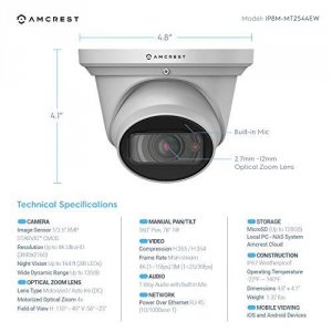 Amcrest IP8M-MT2544EW 4k Optical Zoom Ip Outdoor Poe Camera