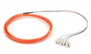 Black FOPT50M1-SC-6OR-3 Om1 62.5-micron Multimode Fiber Optic Pigtail 