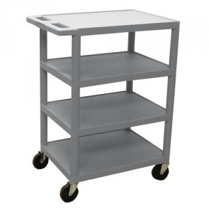 Luxor BC45-RD Four Flat Shelf Red Utility Cart