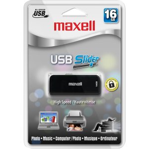 Maxell 503103 16gb Usb Black Slider Usb-216bk