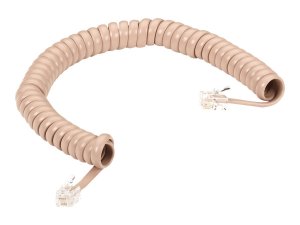 Black EJ306-0006 6ft Beige Coiled Telephone