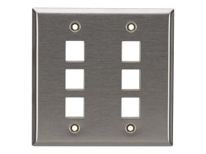 Black WP375 Stainless Steel Wallplate, Keystone, Dou