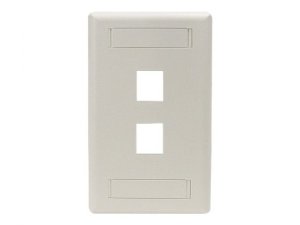 Black WPT462 Gigastation2 Wallplate, 2-port Single-gang, Office White