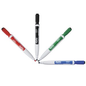 Dymo 1944746 Expo Magnetic Fine-tip Dry-erase Markers W Erasers: Assor