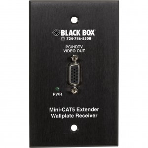 Black AC504A-WP-R Mini Cat5 Vga Extender Receiver In Wallp