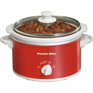 Proctor PROCTOR SILEX Portable Oval Slow Cooker, 1.5-quart- Red