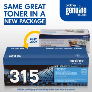 Original Brother TN315C High Yield Cyan Toner Cartridge. - Laser - 350