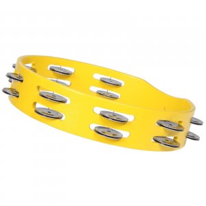 X8 X8-TAMB-SPTC-Y 10 8 Double Row Wood Tambourine, Yellow