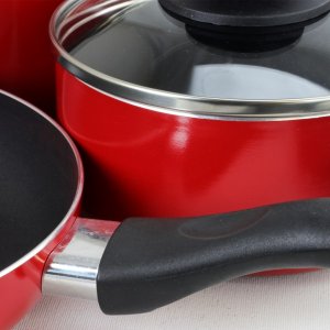 Gibson 93046.08 8pc Red Nonstick Alum Cookware