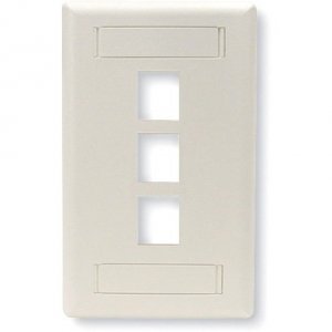 Black WPT468 Gigastation2 Wallplate, 3-port Single-gang, Office White