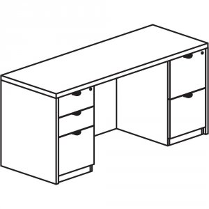 Lorell LLR PC2466GE Prominence 2.0 Gray Elm Laminate Desk Unit - 66 X 