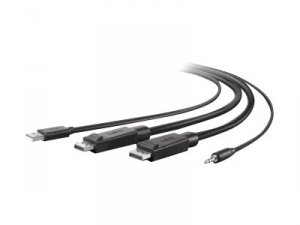 Belkin F1D9020B10 Dual Displayportusbaudio Kvm Combo Cable, 10' - 10 F