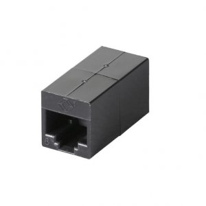 Black FM609 Cat6 Straight-through Coupler, Unshielde