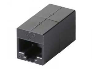 Black FM609 Cat6 Straight-through Coupler, Unshielde