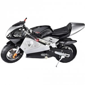 Worryfree E-PBIKE-BLACK Electric Miniature Pocket Bike