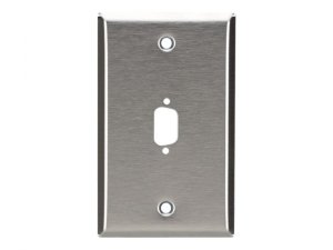 Black WP070 Stainless Steel Wallplate, Db9, Single-width, 1-punch