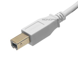 Monoprice 8618 Usb 2.0 A M To B M Cable 15ft - White