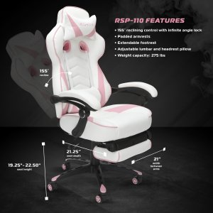 Ofm RSP-110-PNK Respawn Recline Gaming Chrfootrest Pnk