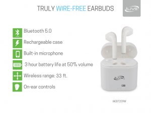 Dpi IAEBT209W Bt Truly Wire-free Earbuds