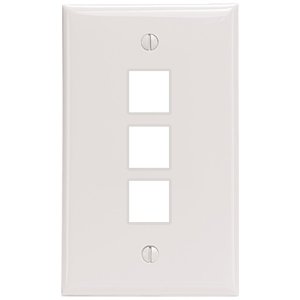 Leviton 41080-C32-3WP 3port Qp Wallplate Wh