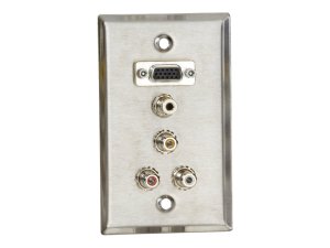 Black WP802 Av Stainless Wallplate, Single Gang, 1