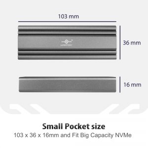 Vantec NST-206C3-SG M.2 Nvme Ssd To Usb 3.1 Type C Enclosure