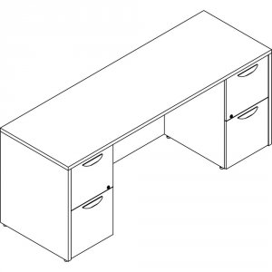 Lorell LLR PC2472GE Prominence 2.0 Gray Elm Laminate Desk Unit - 72 X 