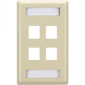 Black WPT472 Gigastation2 Wallplate, 4-port Single-ga