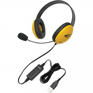 Ergoguys 2800YL-USB Califone Yellow Kids Usb Stereo Headphone. Headpho