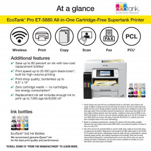 Epson C11CJ28201 Ecotank Pro Et-5880 All-in-one Printer