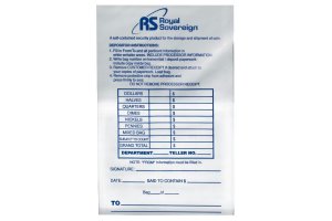 Royal RMTE-1222 Tamper Evident Coin Bags-clear