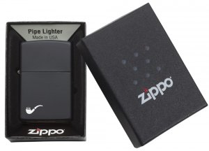 Zippo 218PL Matte Black Pipe Lighter - Classic Design