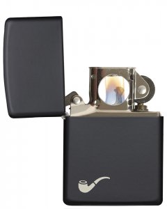 Zippo 218PL Matte Black Pipe Lighter - Classic Design