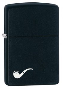 Zippo 218PL Matte Black Pipe Lighter - Classic Design