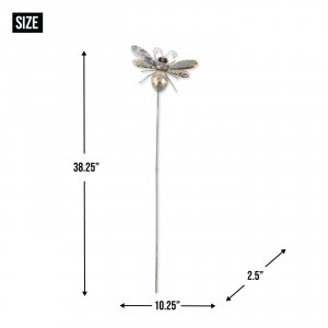 Accent 4506191 Mixed Pattern Metal Bee Garden Stake - 38 Inches