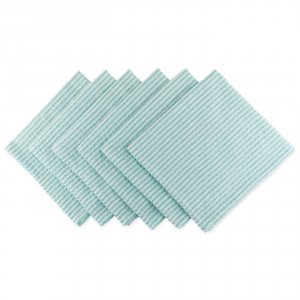 Dii CAMZ38943S Aqua Striped Seersucker Cloth Napkins - Set Of 6