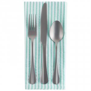 Dii CAMZ38943S Aqua Striped Seersucker Cloth Napkins - Set Of 6