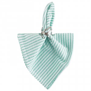 Dii CAMZ38943S Aqua Striped Seersucker Cloth Napkins - Set Of 6