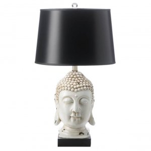 Nikki 5001007 Black  White Buddha Table Lamp