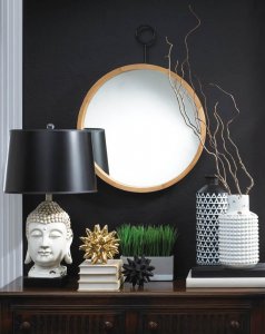 Nikki 5001007 Black  White Buddha Table Lamp