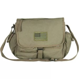 Fox 43-072 Retro Messenger Bag With Usa Emblem - Olive Drab