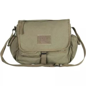 Fox 43-071 Retro Messenger Bag With Plain Flap - Olive Drab