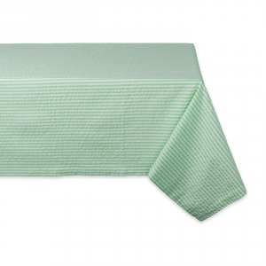 Dii CAMZ38947S Bright Green Striped Seersucker Tablecloth - 60 X 104  