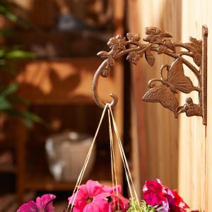 Accent 4506259 Cast Iron Plant Hanging Bracket Hook - Butterfly