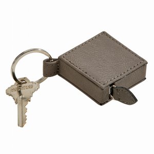 Creative 2337 Leatherette Square Tape Measure Key Chain, Grey 2