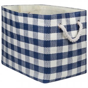 Dii CAMZ10114S Checked Pattern Woven Paper Bin With Rope Handles - 12 